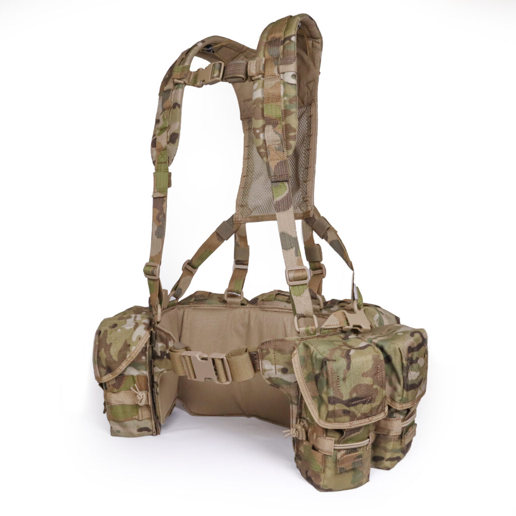 Crossfire DZ Rig-battle belt, tactical webbing, padded comfort for ammo, medical, sustainment, side angle shot