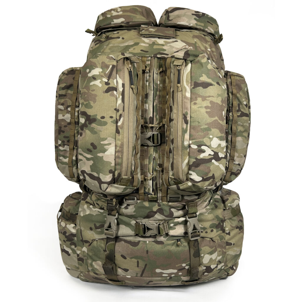 Crossfire CF4 military rucksack, 120L external frame, modular for long-range recon-hero shot.