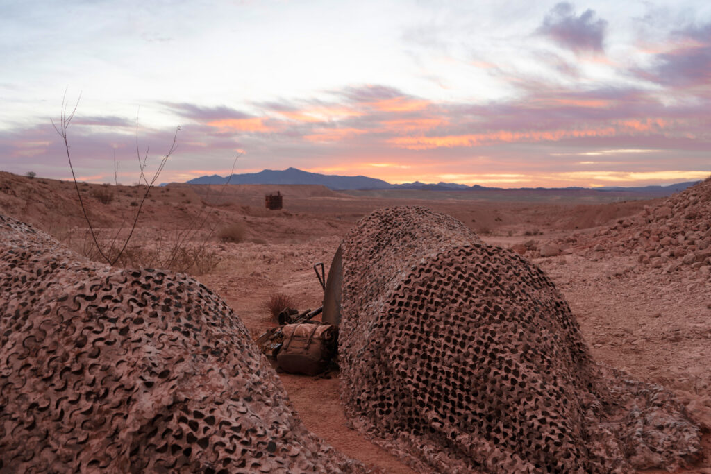Desert camo netting on Crossfire second arrow tent